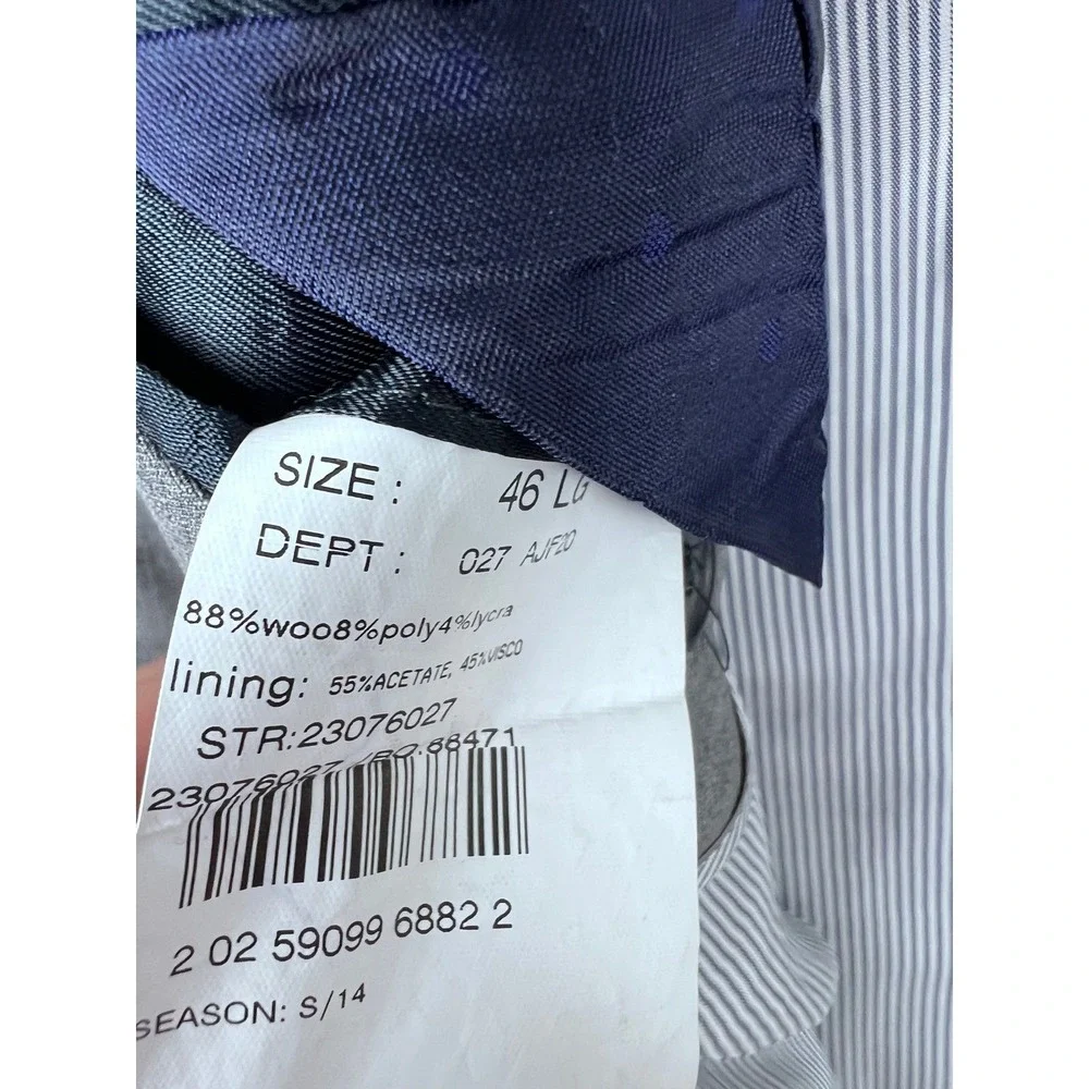 Brooks Brothers 346 Explorer Fitzgerald Fit‎ Grey Wool Blend Suit Jacket 46L